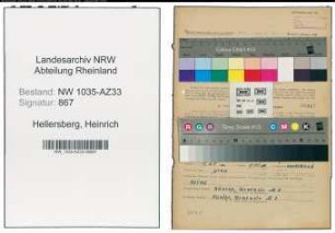 Entnazifizierung Heinrich Hellersberg , geb. 04.05.1904 (Bergmann)