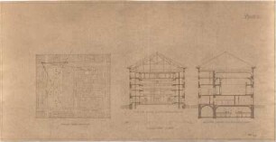 Fischer, Theodor; Mannheim (Baden-Württemberg); National-Theater, Umbau - Lageplan; Zuschauerraum u. Konzertsaal (Schnitte)