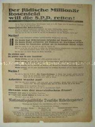 Propagandaflugblatt der NSDAP mit Mitgliederwerbung