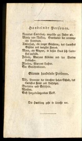 Handelnde Personen.