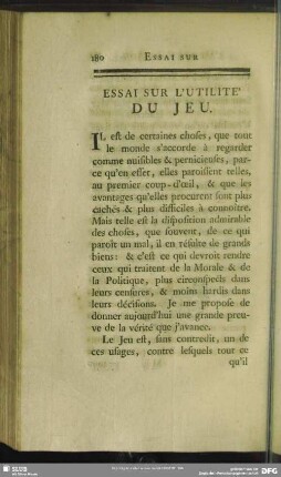 [VI.] Esseai sur l'utilité du Jeu