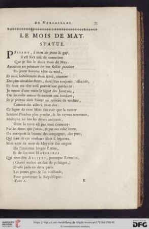 Le mois de Mai