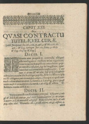 Caput XXII. De Quasi Contractu Tutelae, Vel Curae.