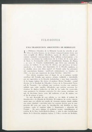 Una traducción argentina de Berkeley
