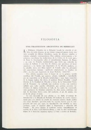 Una traducción argentina de Berkeley