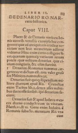 De Denario Ro. Narratio historica, Caput VIII.