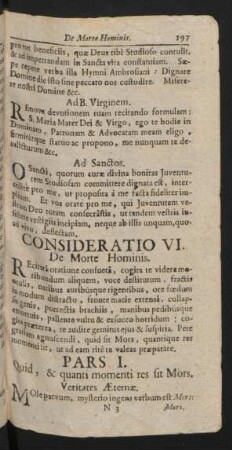 Consideratio VI. De Morte Hominis