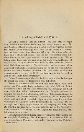 Über die Embolie der arteria centralis retinae