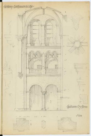 Liebfrauenkirche, Koblenz: Innenansicht, Details (aus: Skizzen- und Fotoalbum 2)