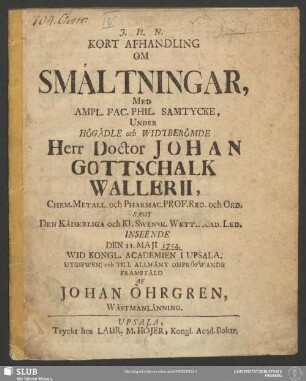 Kort Afhandling Om Smältningar