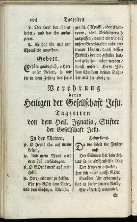 Verehrung deren Heiligen der Gesellschaft Jesu.