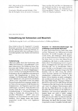 Volkszählung bei Schnecken und Muscheln