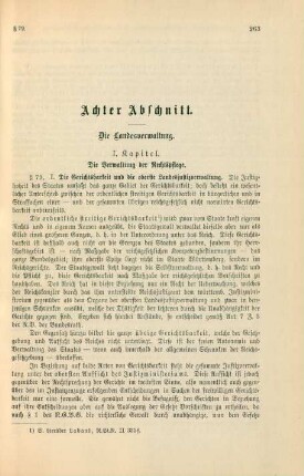 Achter Abschnitt. Die Landesverwaltung