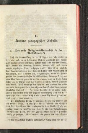¬Der¬ erste Religions-Unterricht in der Volksschule