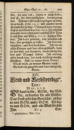 407-426, XIV. Ernd- und Herbstpredigt