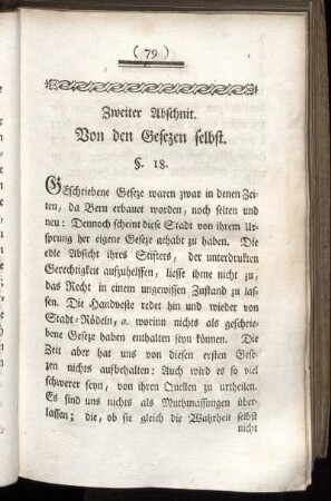 Zweiter Abschnitt. Von den Gesezen selbst.