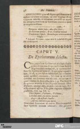 Caput V. De Epithetorum delectu.