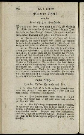 Erster Abschnitt. Von der Sylben Quantität und Ton.