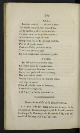 Notas de la Oda á la Beneficencia.