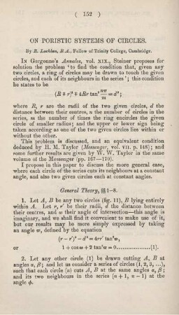 On poristic systems of circles.