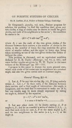 On poristic systems of circles.
