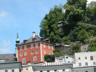 Salzburg, histoische Gebäude an der Hettwer-Bastei, Steingasse