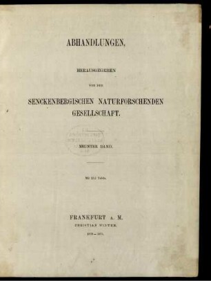 Abhandlungen der Senckenbergischen Naturforschenden Gesellschaft