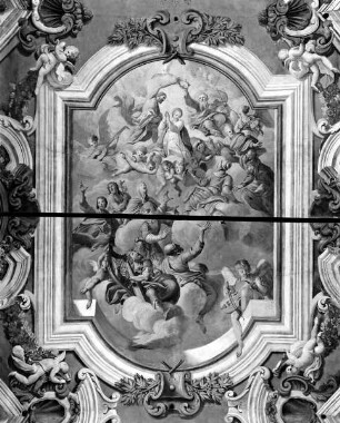Deckenausmalung — Marienkrönung mit Heiligen und alttestamentarischen Figuren