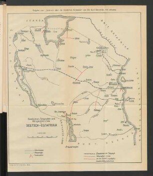 Eisenbahnen, Telegraphen- und Heliographen-Lininen in Deutsch-Ostafrika