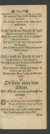 45. Die Liebe unter dem Creutze