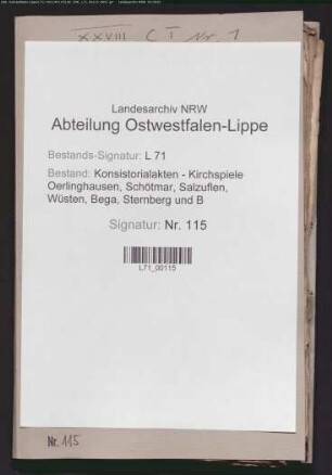 Besetzung der Küsterstelle