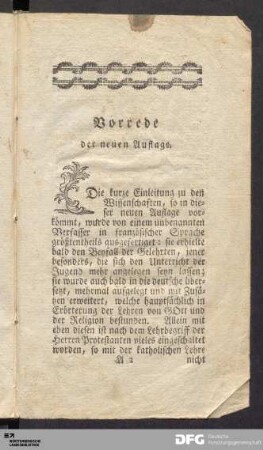 Vorrede der neuen Auflage.