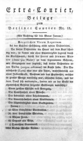 Extra-Courier, Beilage zum Berliner Courier Nr. 11