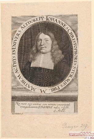 Johann Christoph Sturm, Professor für Mathematik und Physik in Altdorf