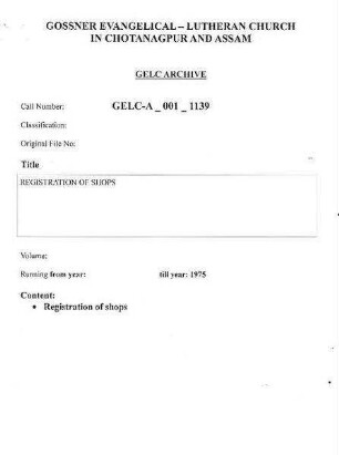 REGISTRATION OF SHOPS