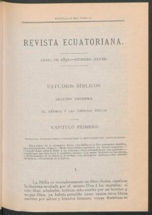 Abril de 1891 - Número XXVIII.