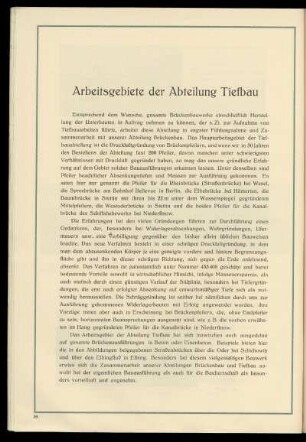 Arbeitsgebiete der Abteilung Tiefbau