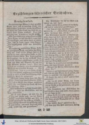 Erzählungen lehrreicher Geschichten.