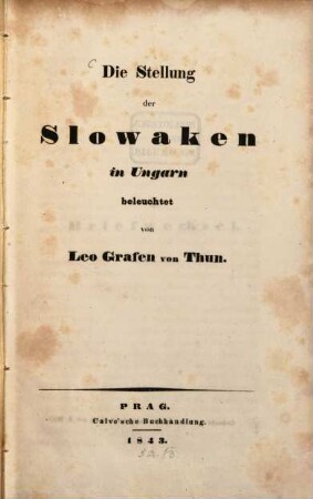Die Stellung der Slowaken in Ungarn