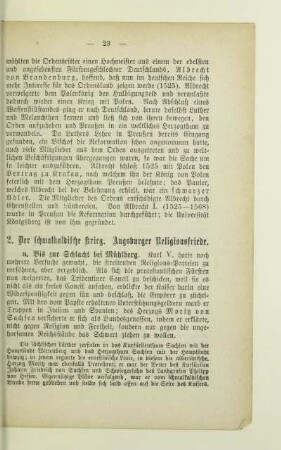 2. Der Schmakaldische Krieg. Augsburger Religionsfrieden