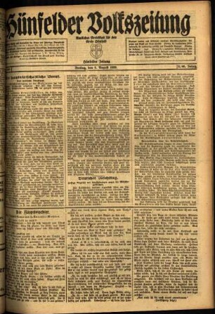 Ausgabe vom Freitag, den 06. August 1920.