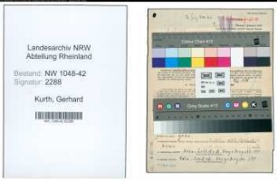 Entnazifizierung Gerhard Kurth , geb. 28.04.1898 (Dreher)