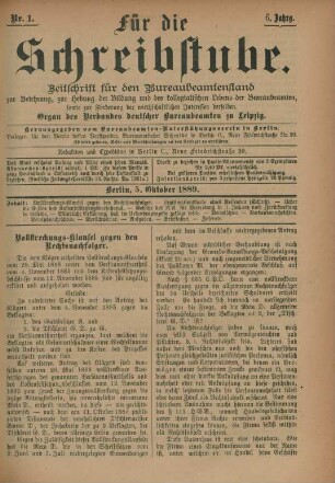 5. Oktober 1889-20. September 1890 = Nr. 1-24