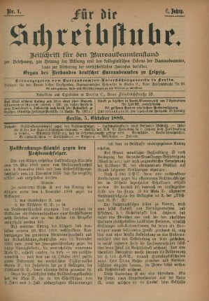 5. Oktober 1889-20. September 1890 = Nr. 1-24