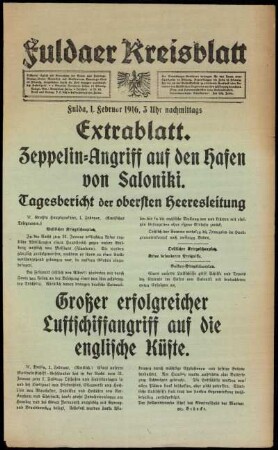 Zweite Ausgabe vom Dienstag, den 01. Februar 1916.