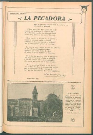 La pecadora : Para el dibujante de Céltiga, [Camilo] Rodeiro, con admiración y simpatía.
