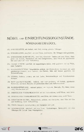 Möbel und Einrichtungsgegenstände (Nr. 173-237)