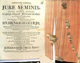 Disputatio Iuridica, De Iure Seminis