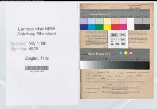 Entnazifizierung Fritz Ziegler, geb. 15.08.1888 (Telegrafenisnpektor)