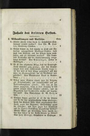 Inhalt des dritten Heftes
